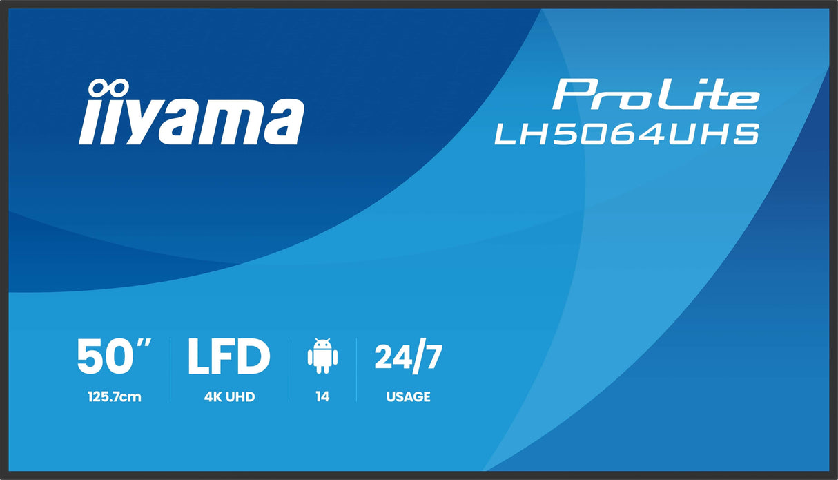 Iiyama Lh5564uhs-B1ag Pantalla Plana Para Señalización 55" Wifi 500 Cd / M² 4k Ultra Hd Negro Android