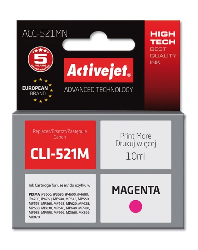 EAN 5901452126063 - Activejet ACC-521MN cartucho de tinta 1 pieza(s) Compatible Alto rendimiento (XL) Magenta imagen 2