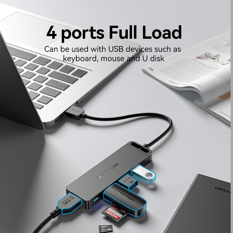 EAN 6922794746633 - Vention CHLBD hub de interfaz USB 3.2 Gen 1 (3.1 Gen 1) Type-A 5000 Mbit/s Negro imagen 12