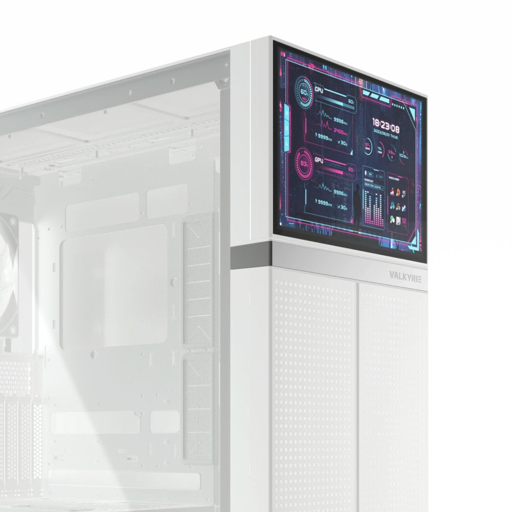 Caja Pc Valkyrie Vk02 Lcd Blanca, Vidrio Templado Vk-Case02lcdw