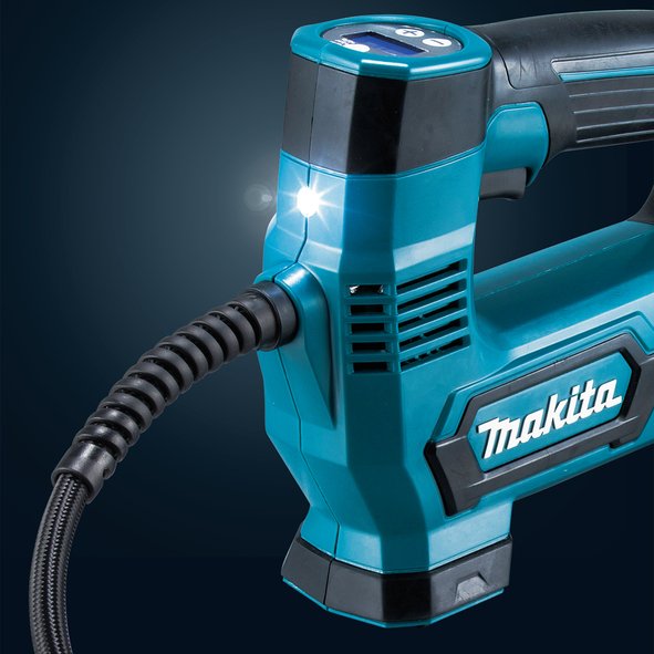 Compresor De Batería Mp100dz, 12volt, Bomba De Aire Azul / Negro, Hasta El Máx. 8.3 Bar, Sin Batería Y Cargador