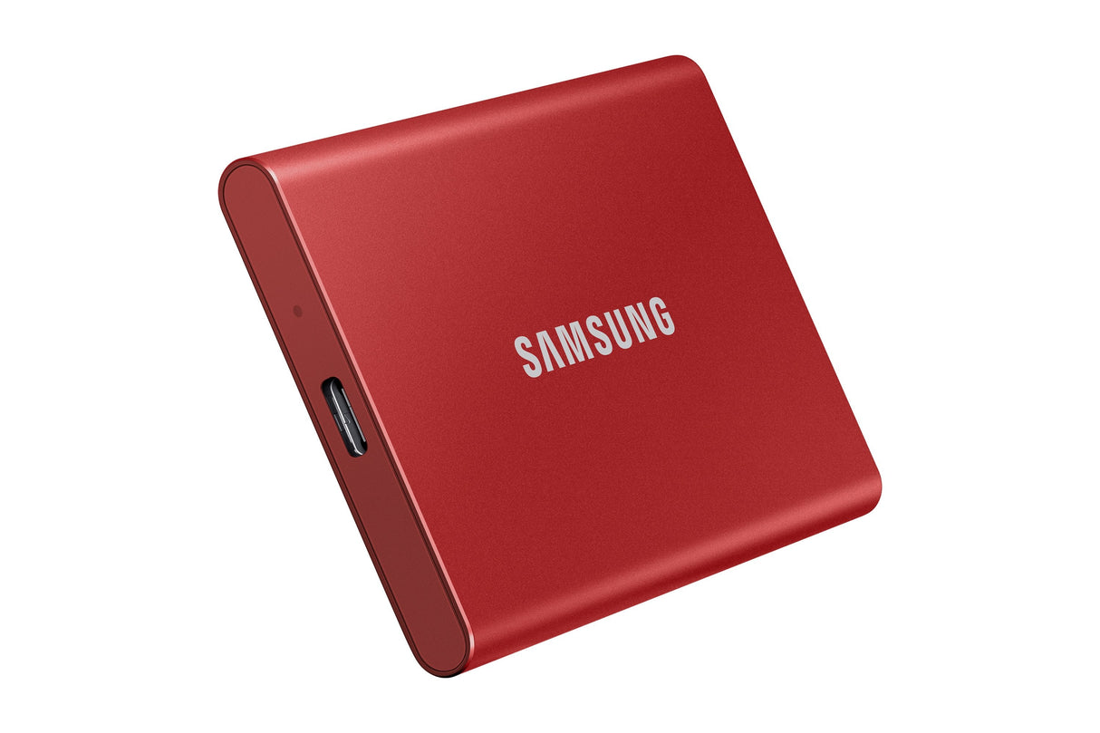 Disco Externo Ssd Samsung 500gb Portable T7 Usb3.2 Gen.2 Mettalic Red Extern Kit