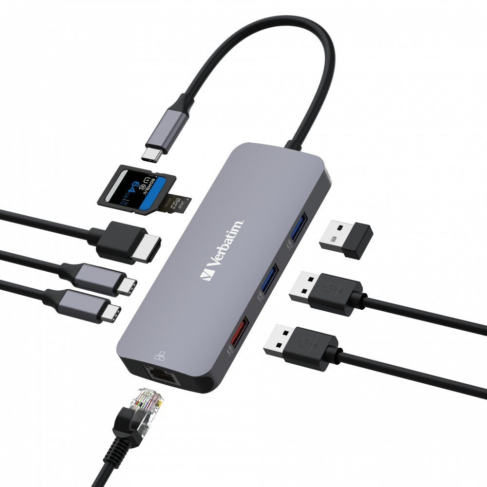 EAN 0023942321521 - Verbatim CMH-09 USB Tipo C 10000 Mbit/s Plata imagen 3