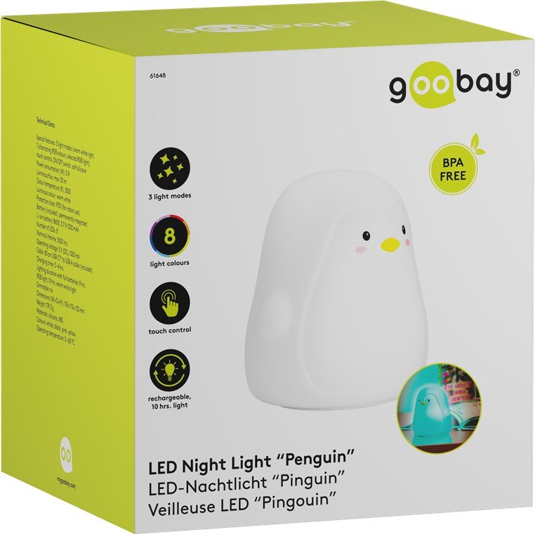 EAN 4040849616488 - Goobay 61648 luz nocturna para bebés Independiente Negro, Rosa, Blanco, Amarillo LED imagen 2