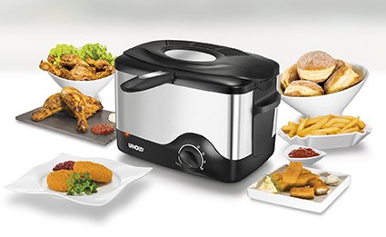 Unold 58615 Freidora Sencillo Negro, Acero Inoxidable