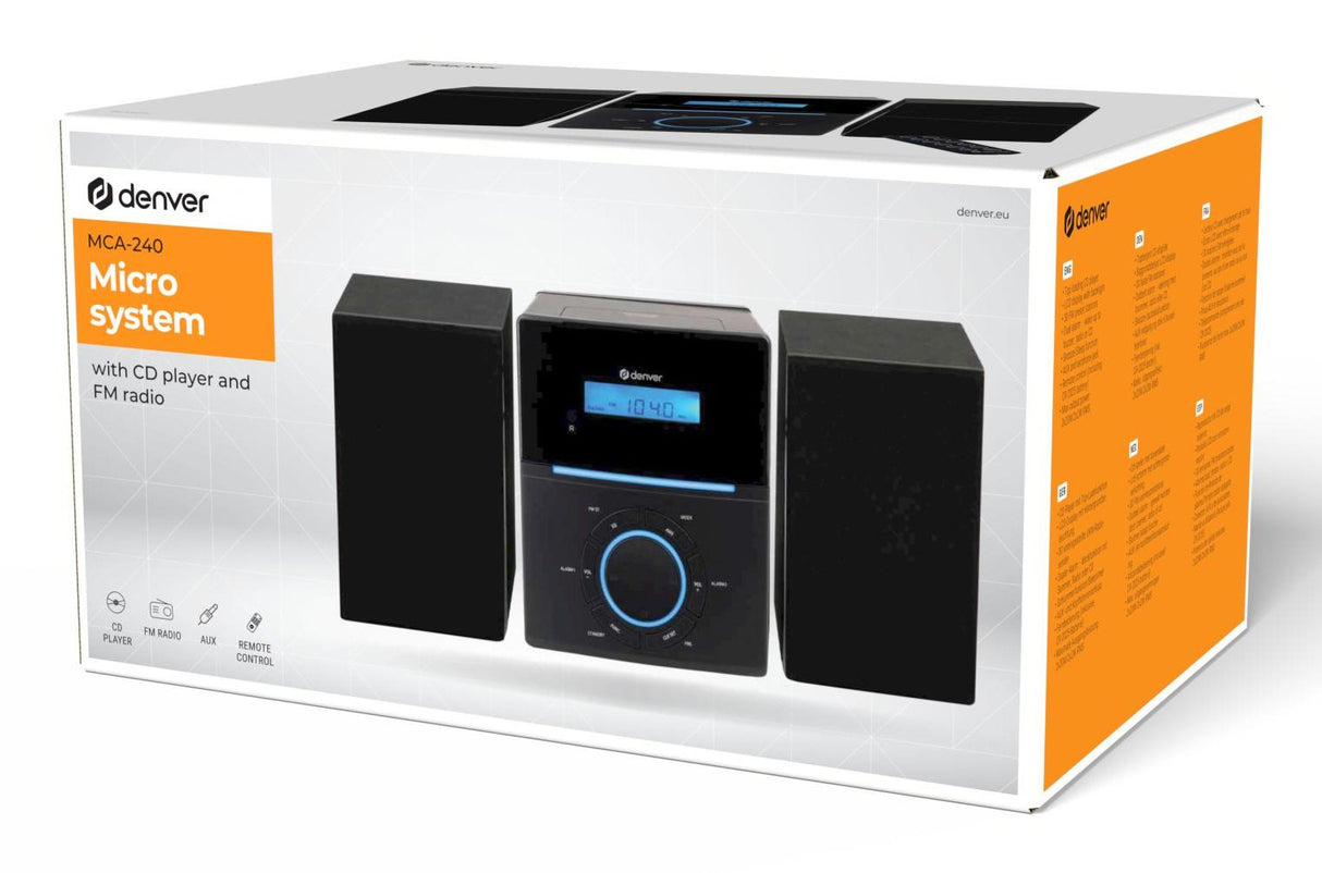 Denver Mca-240 Micro-Anlage Cd/Fm Schwarz