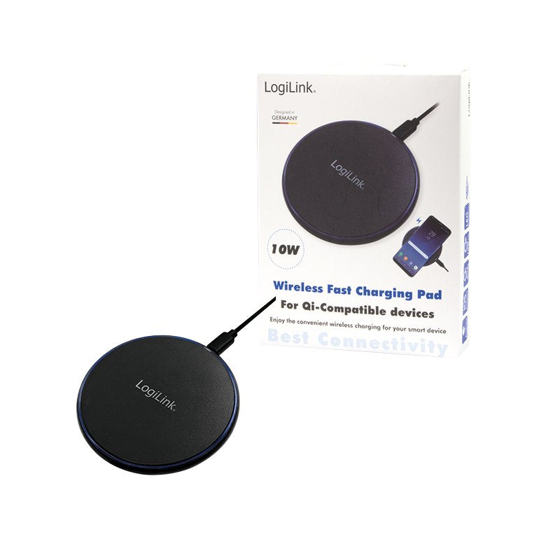 Logilink Pa0178 Cargador De Dispositivo Móvil Smartphone, Tableta Negro Usb Cargador Inalámbrico Carga Rápida Interior