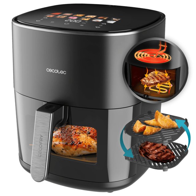EAN 8435771915888 - Cecotec Cecofry&Grill Duoheat 6500 Sencillo 6,5 L Independiente 2200 W Freidora de aire caliente Negro imagen 1