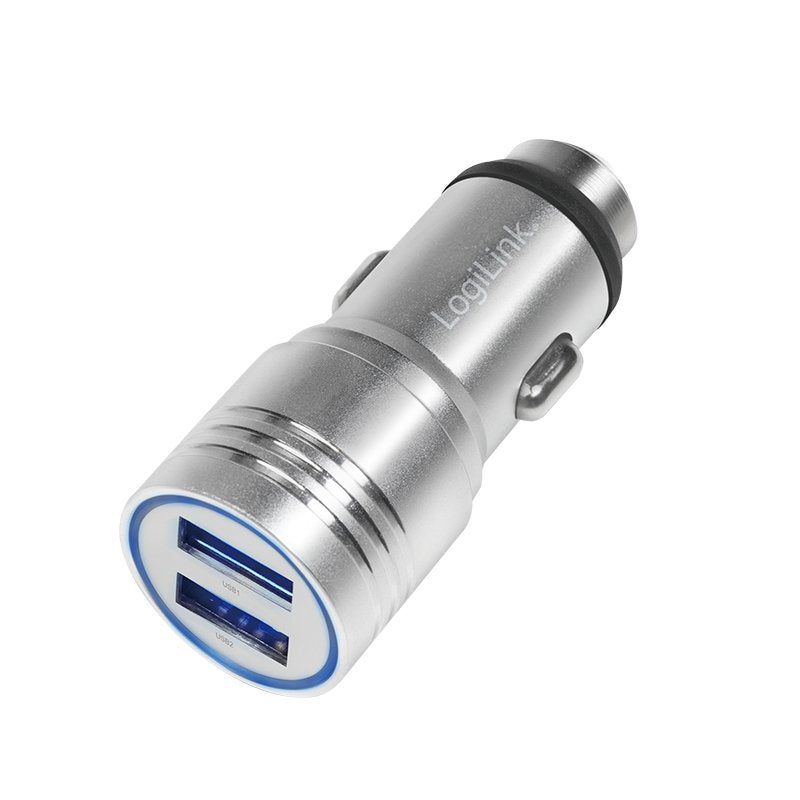Logilink Pa0228 Adaptador De Carga Usb Para Coche 2 Usb 10,5w