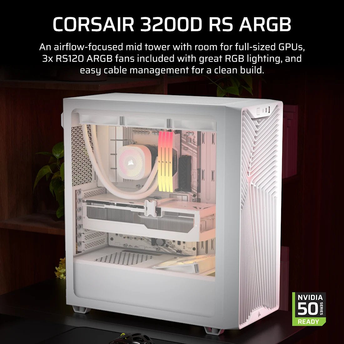 Caja Pc Corsair 3200d Rs Mid-Tower Performance White Cc-9011335-Ww