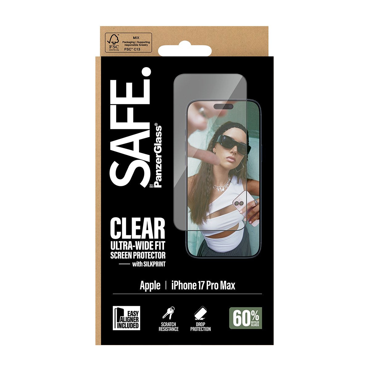 EAN 5715685029721 - PanzerGlass SAFE. by ® Screen Protector w. Black Frame iPhone 17 Pro Max | Ultra-Wide Fit w. EasyAligner imagen 3