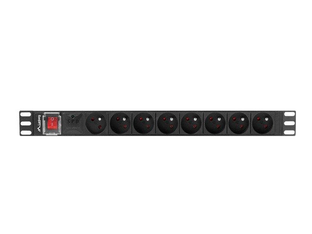 EAN 5901969429732 - Lanberg PDU-08E-0200-BK unidad de distribución de energía (PDU) 8 salidas AC 1U Negro imagen 1