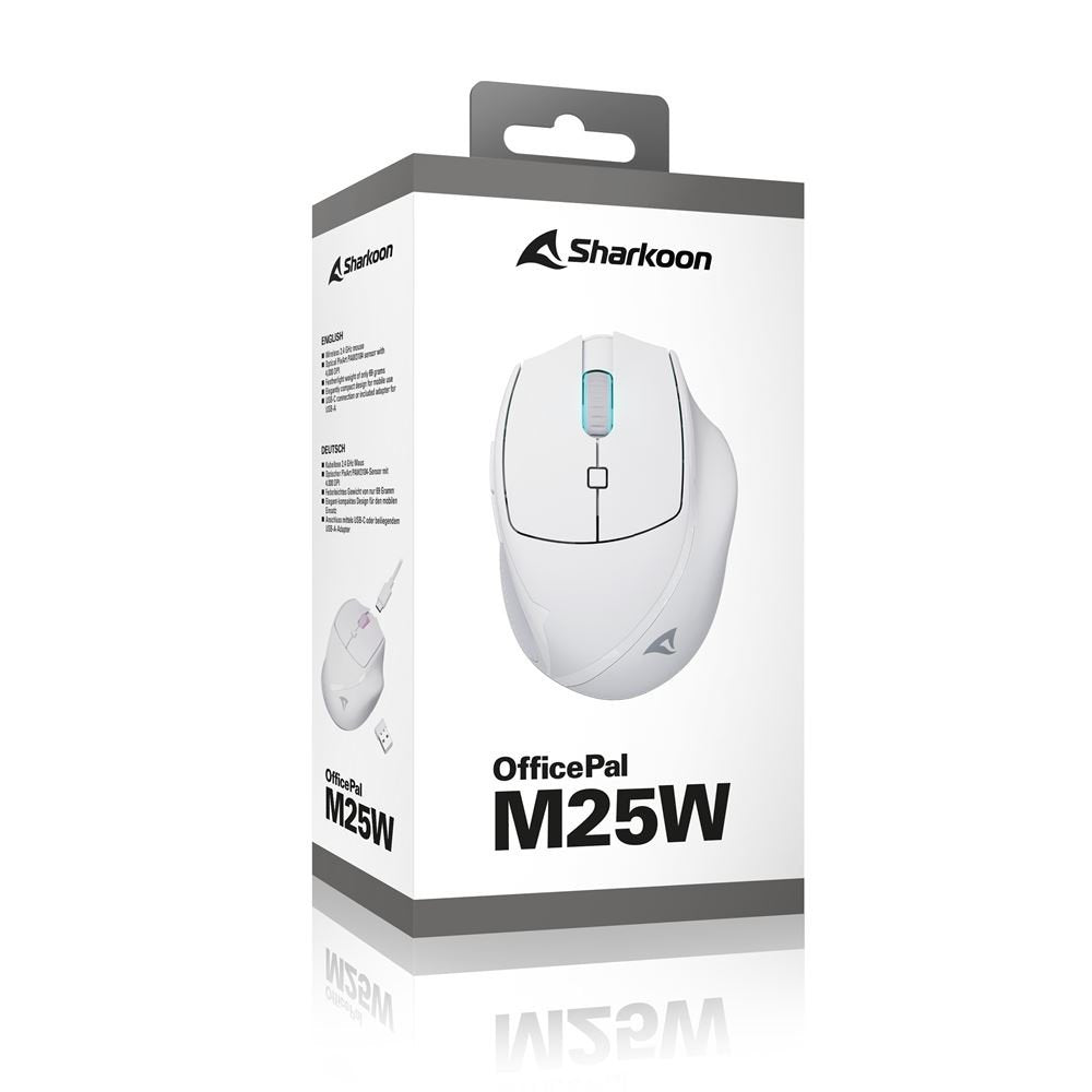 Ratón Sharkoon Officepal M25w Blanco 4044951039654