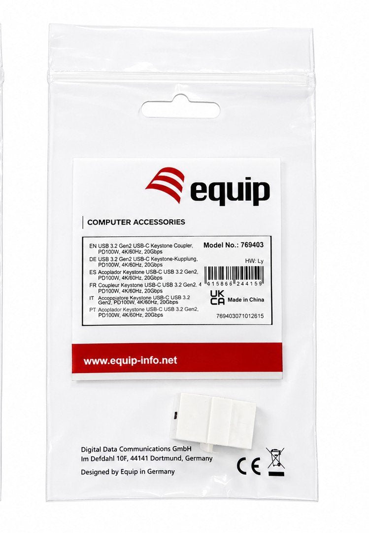 Equip Keymone-Koppler Usb 3.2 Gen2 Usb-C->Usb-C Ws