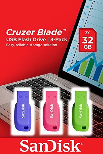 Pendrive 32gb Sandisk Cruzer Blade Pack 3 Usb 2.0