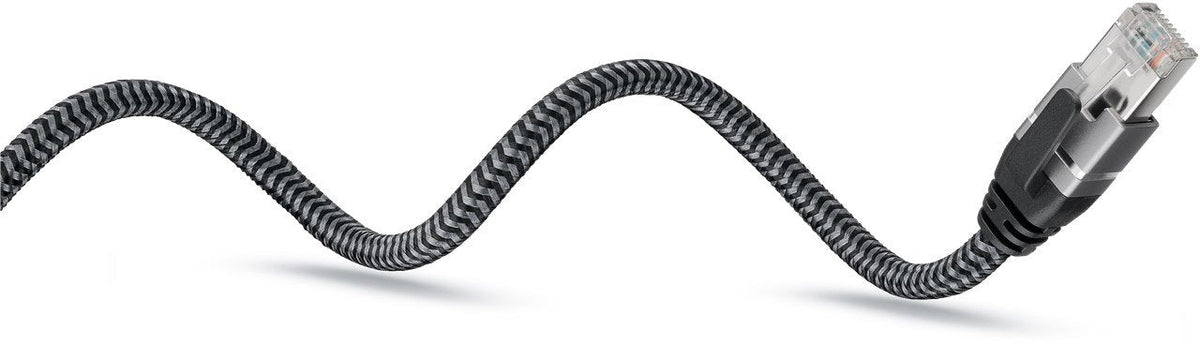 Cable Ethernet Goobay Usb-A 3.2 Gen1 Macho > Rj-45 Macho, Adaptador Lan Negro/Plata, 3 Metros, Cubierta Textil Trenzada 70499