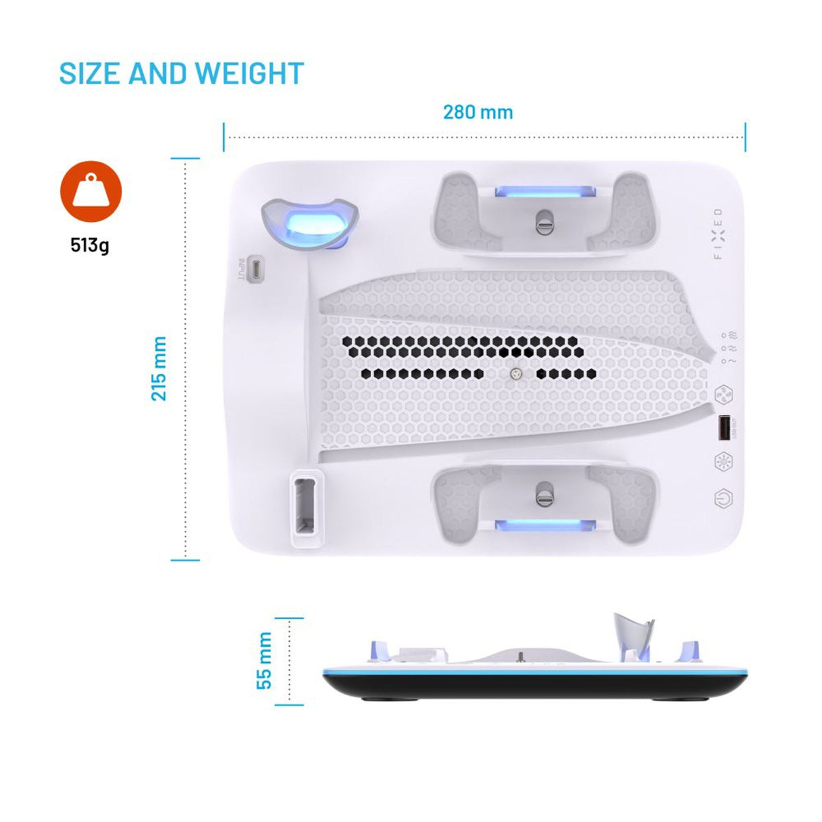 Fixed Docking Station For Playstation 5 (Pro Slim), Negro And White