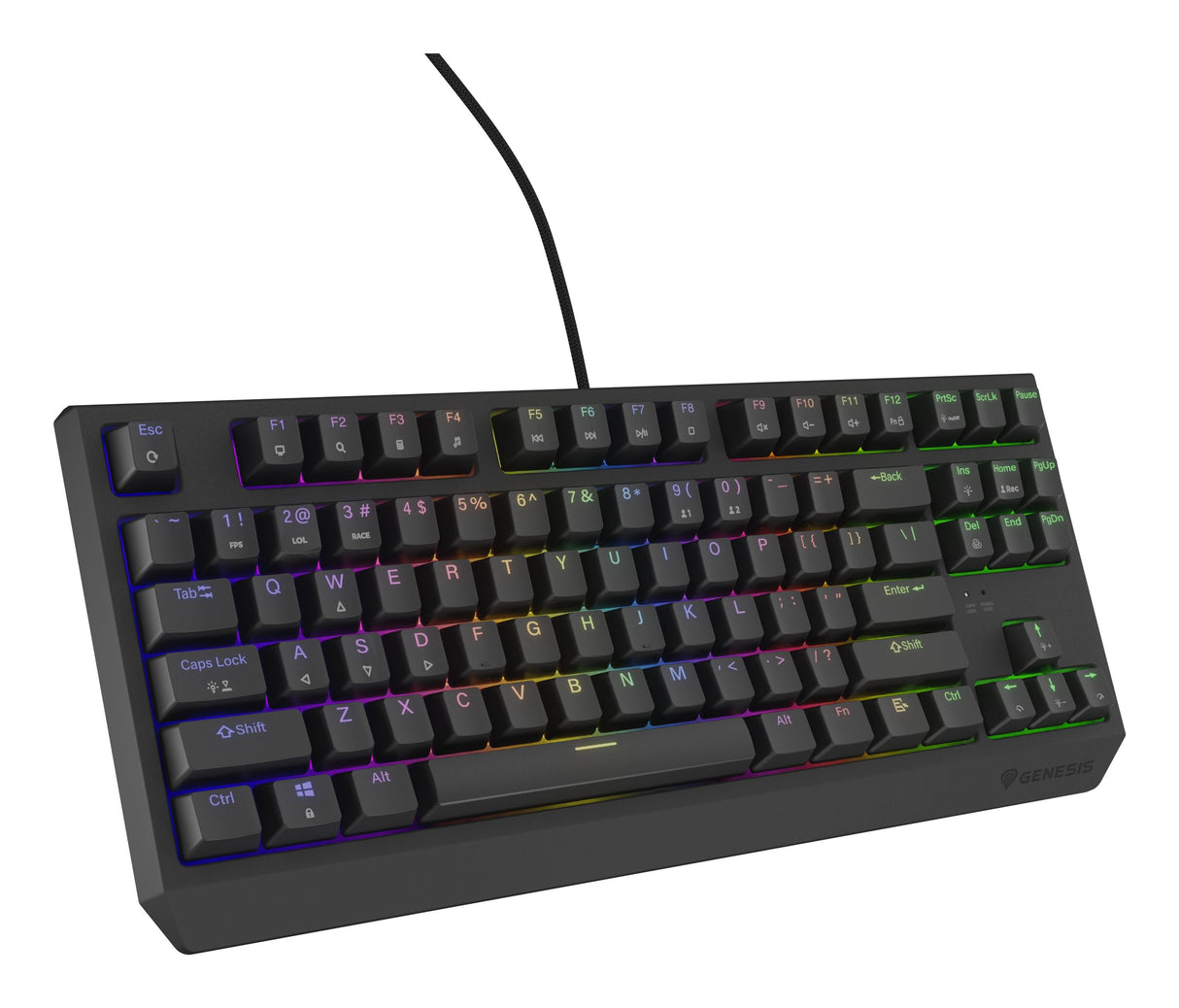 Genesis Thor 230 Tkl Rgb Mechanical Gaming Keyboard, Outemu Brown Switch, Us Layout, Wired, Black
