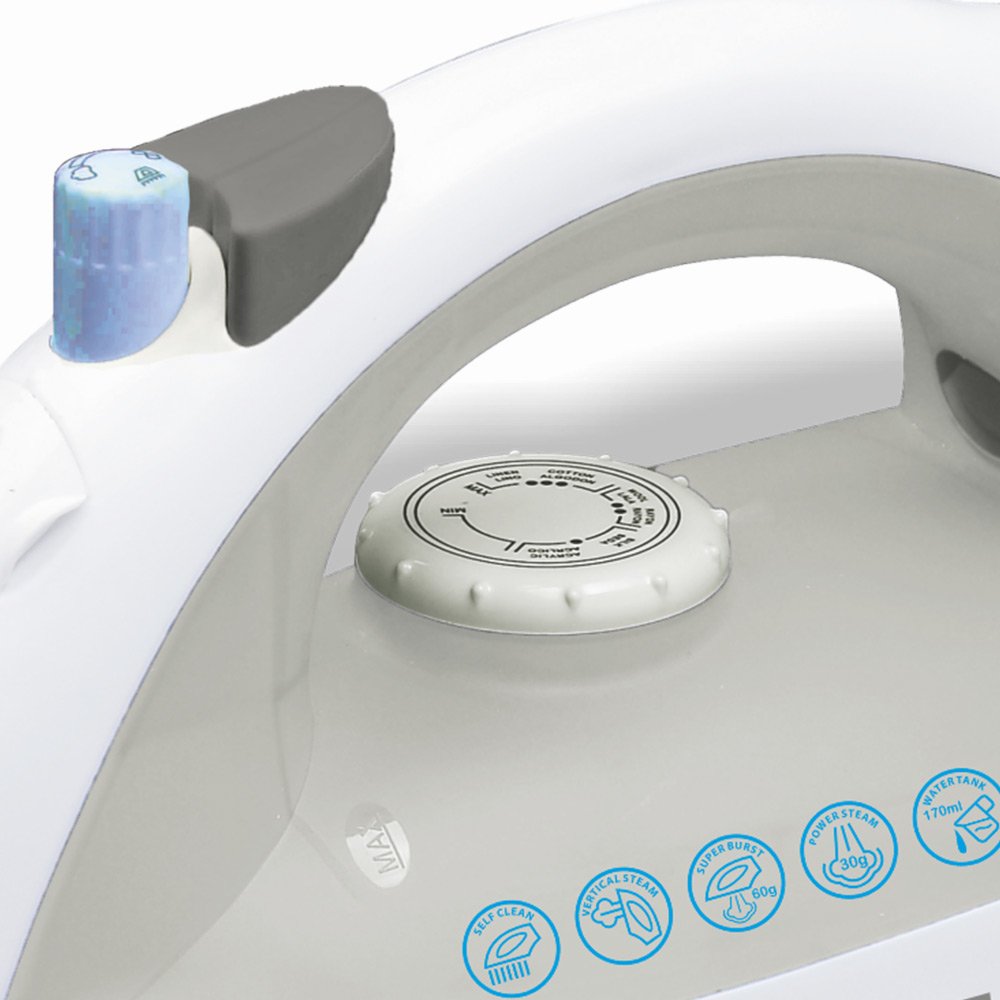 Haeger Ocean Burst 2000 Plancha Vapor-Seco Suela De Acero Inoxidable 2000 W Blanco