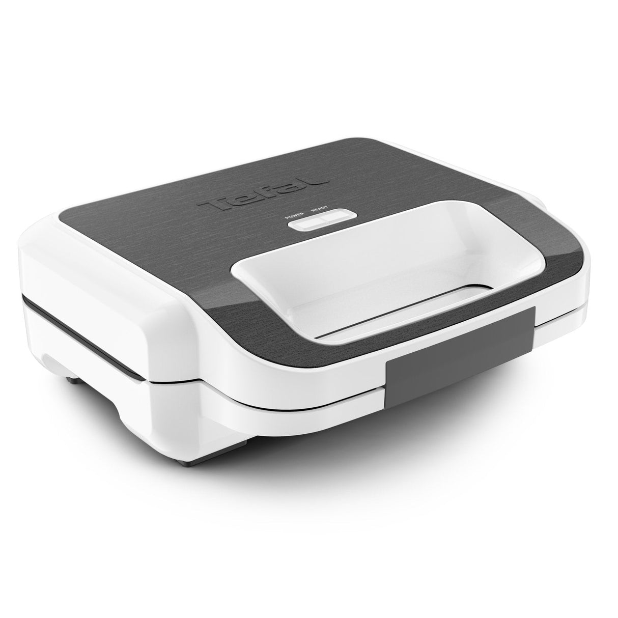 Sandwichera Tefal Snack Xl Sw7011, Blanco/Gris, 850 Vatios, Con 2 Juegos De Platos Sw 7011