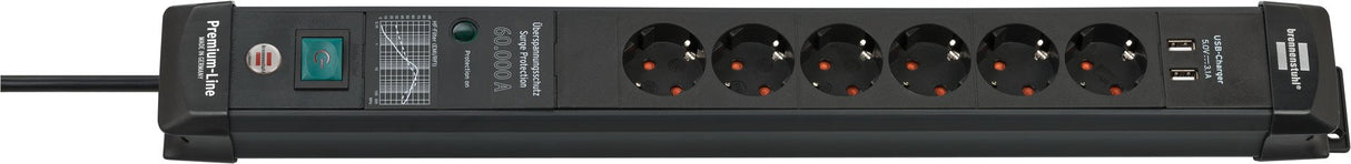 EAN 4007123674053 - Brennenstuhl 1951160606 base múltiple 3 m 6 salidas AC Interior Negro imagen 1