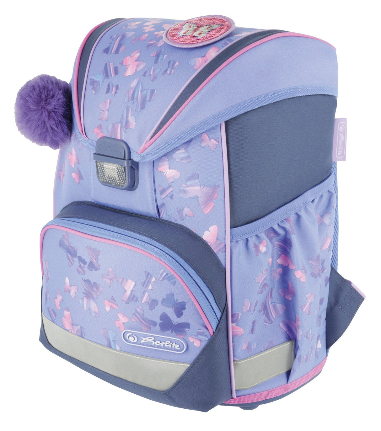Mochila Escolar Herlitz Ultralight Violeta/Rosa, Estuche Estudiante Con 16 Piezas, Mocasines Ovalados, Bolsa De Deporte, 2 Aplicaciones 50046157