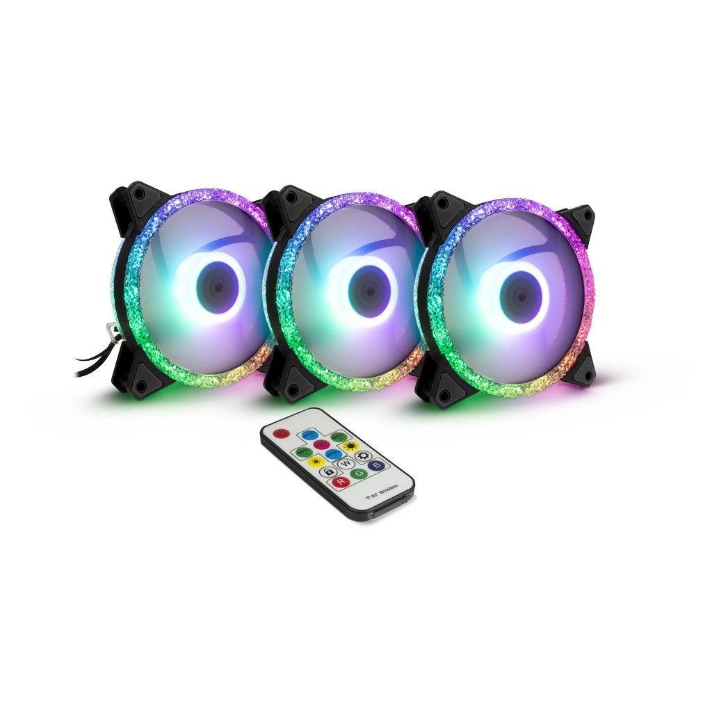 Ventilador Inter-Tech 120 * 120 * 25 Argus Rgb-Fan Set Rs-07, 3x Led Al Retail