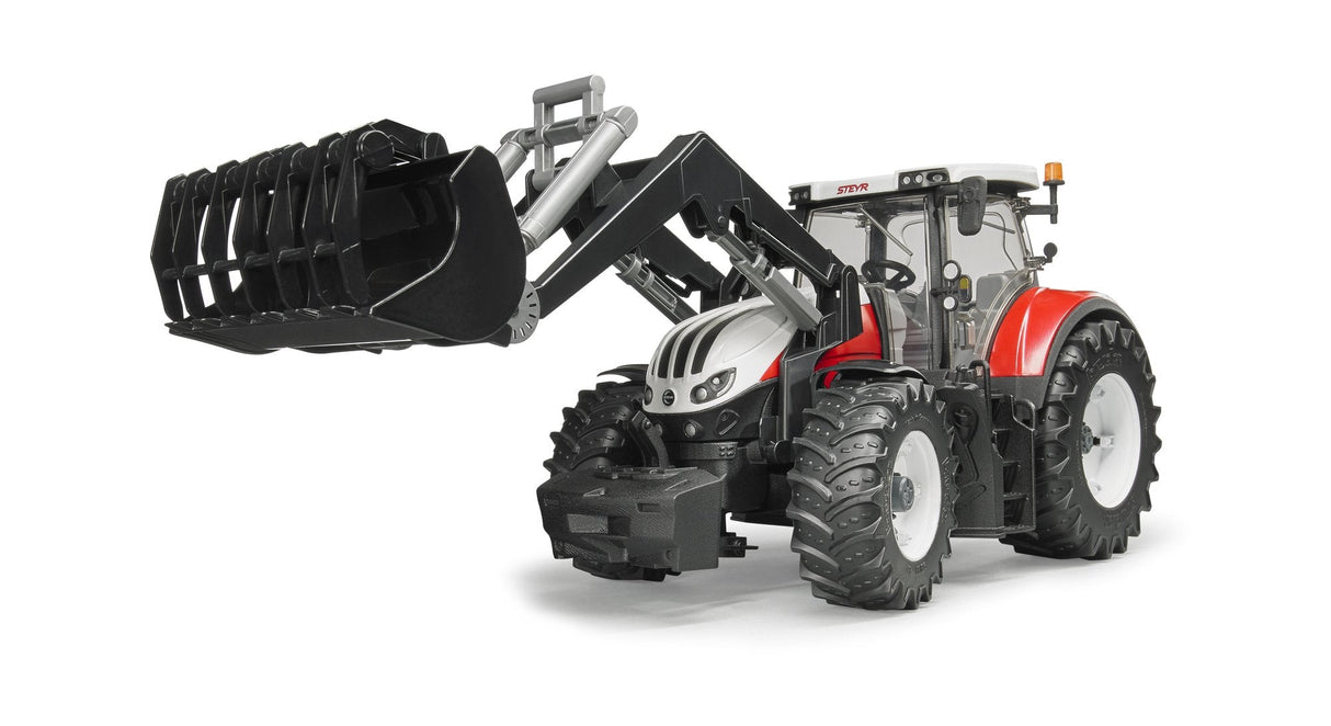 Brother Steyr 6300 Terrus Cvt Con Cargador Frontal, Modelo De Vehículo Blanco/Rojo 4001702031817