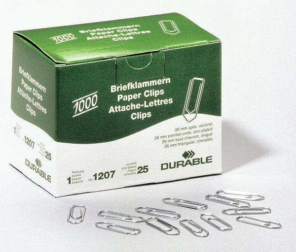 Clips Para Letras Durable 26 Mm 1000 Piezas Galvanizados