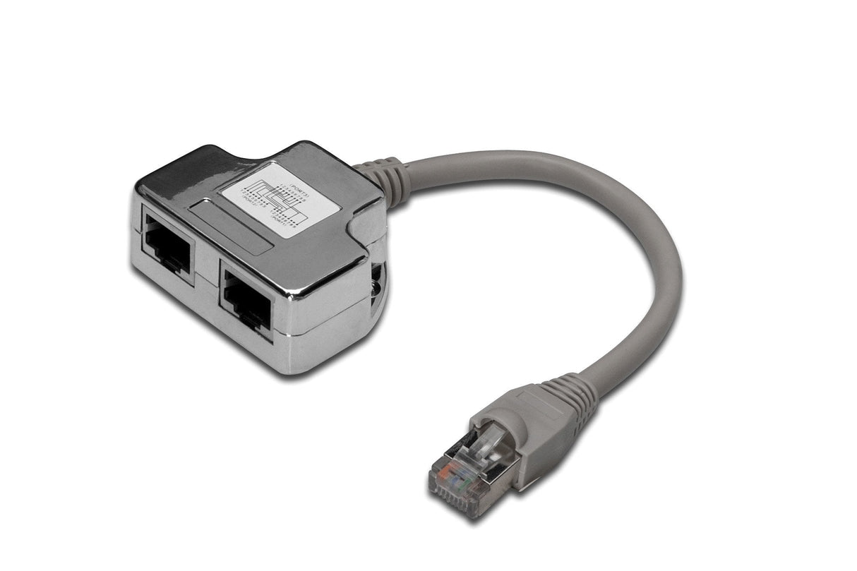 Digitus Adaptador De Red Cat5e X2 Rj45 A Rj45 Ftp H/M 0.19m Dn-93904