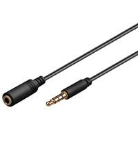 3.5mm Jack Extension Cable, Black, 5 M - 3.5 Mm Plug (4-Pin,