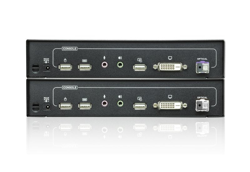 Aten Extensor Kvm Óptico Dvi Usb (1920 X 1200 A 20km), Alargador Dvi Negro, Transmisor Y Receptor, Alámbrico, 20000 M, 1920 X 1200 Pixeles, 1920 X 1200, Negro