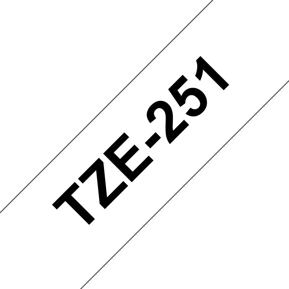 EAN 0012502625780 - Brother TZE-251 cinta para impresora de etiquetas Negro sobre blanco imagen 1