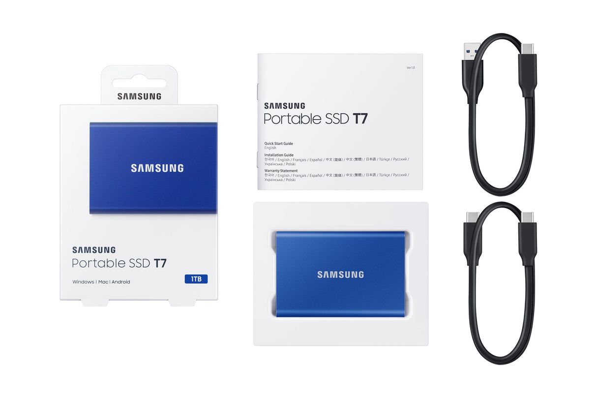 Disco Externo Ssd Samsung Portable T7 1tb Usb 3.2 Azul