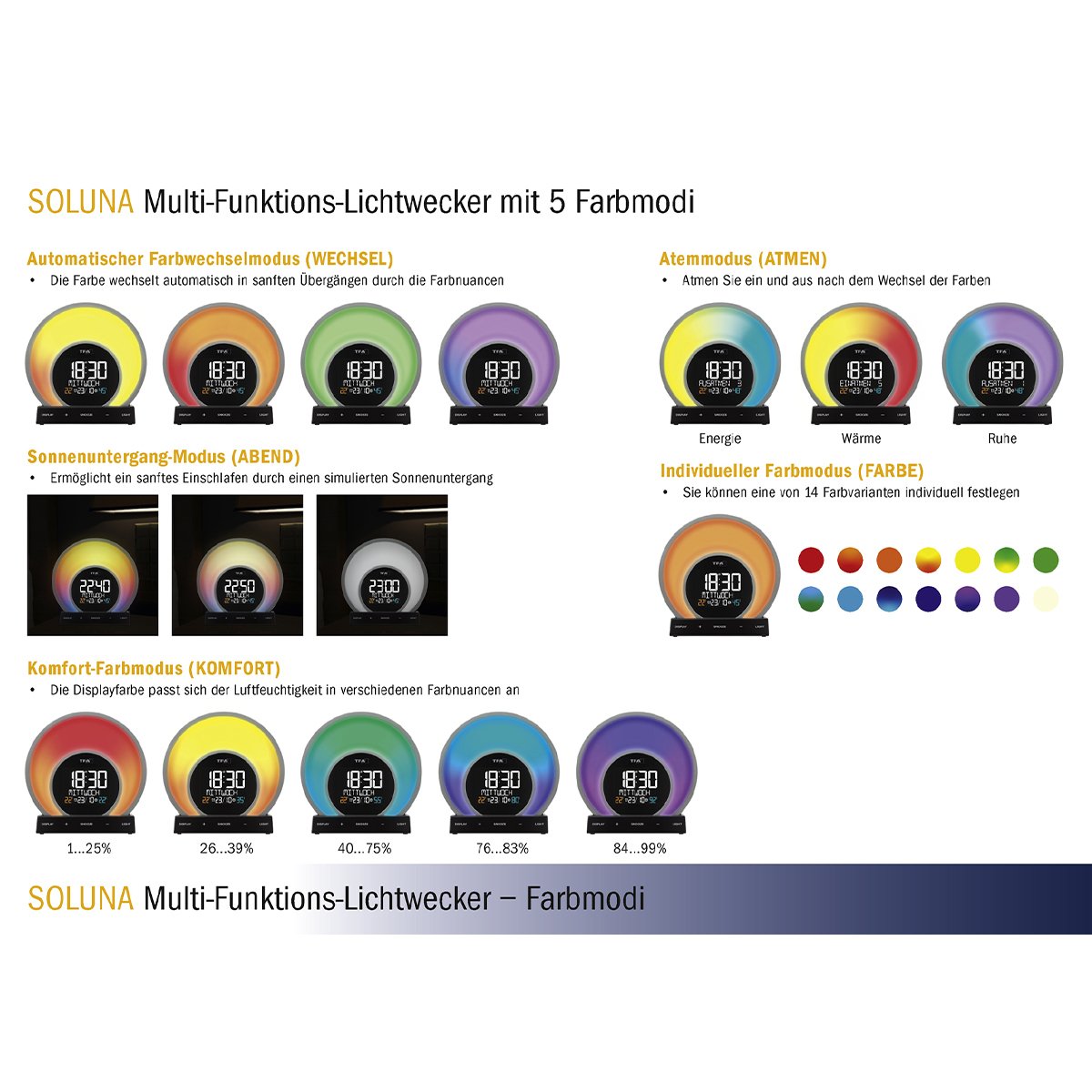 EAN 4009816034564 - TFA-Dostmann Soluna Reloj despertador analógico Negro, Transparente imagen 6
