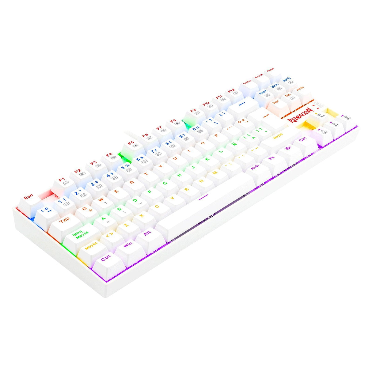 Redragon Kumara 2 Teclado Mecanico Gaming Rainbow Español Blanco
