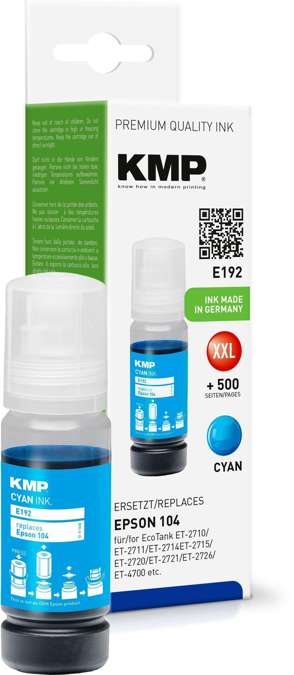 Kmp Tinta Ecotank T00p2 8000 S. Cyan Remanufactured