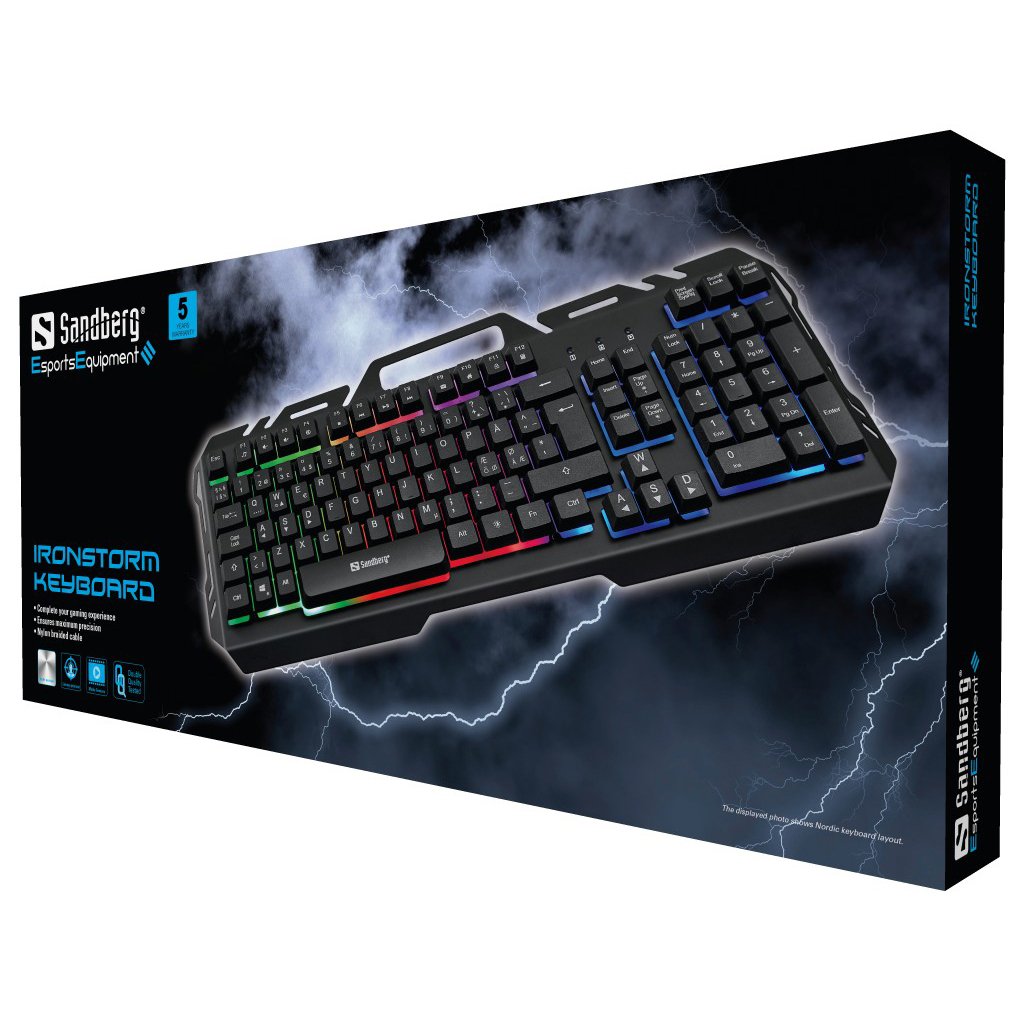 Sandberg 640-25 Teclado Juego Usb Azerty Belga Negro