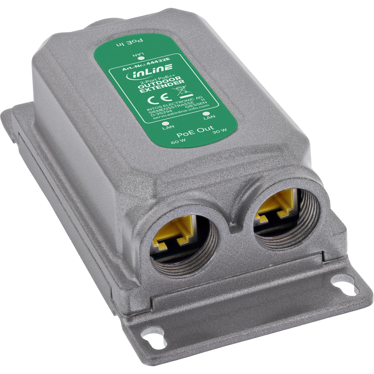 Extensor Poe Gigabit, 90 W, 2 Puertos, Ip67, Ieee 802.3bt Inline®