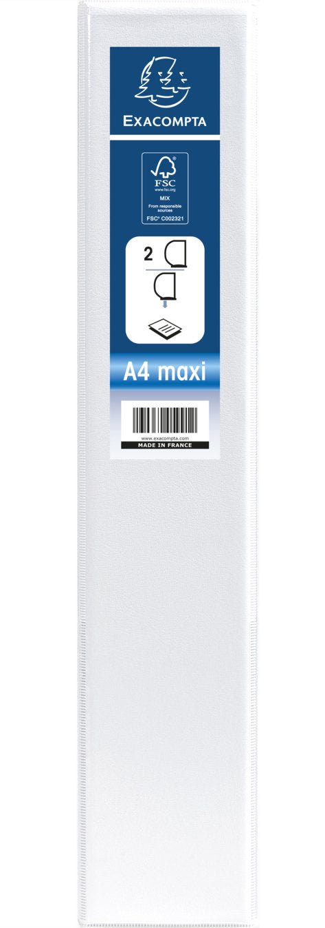 Exacompta Carpeta 2 Anillas Mixtas 40mm Kreacover Forrada Pp A4+ Personalizable 3 Bolsos Exteriores Blanco