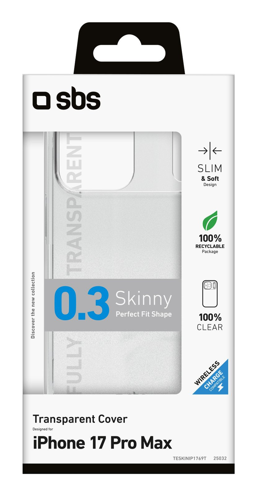 EAN 8018417525032 - SBS Skinny funda para teléfono móvil 17,5 cm (6.9") Transparente imagen 2