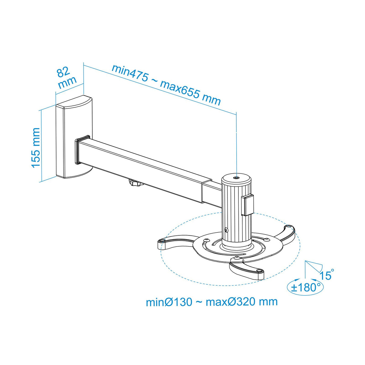 EAN 8433281006324 - TooQ PJ4015WTN-S montaje para projector imagen 5