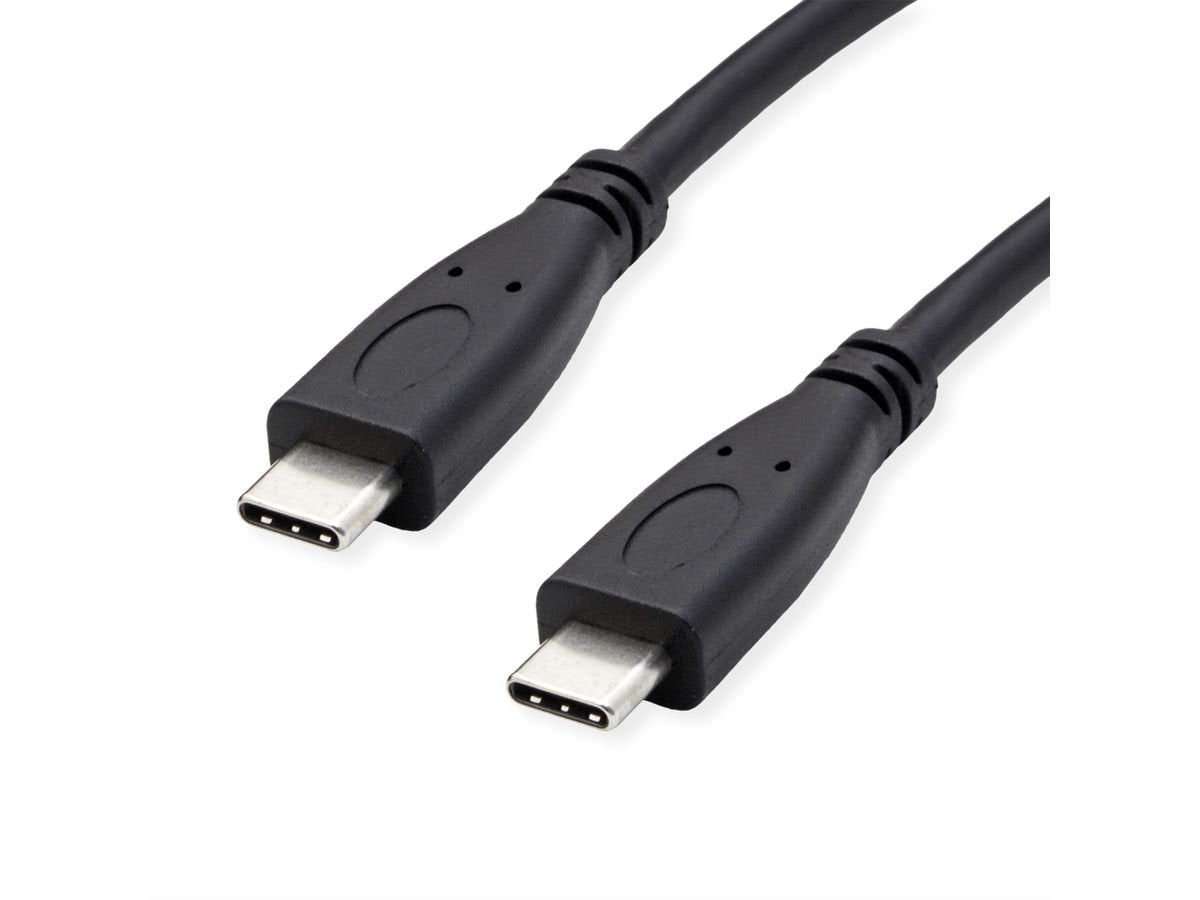 Roline Rm Usb 3.2 Gen 2 Cable, C-C, St St, 4k Uhd-1, 10gbit S, Emark, 100w, Schwarz, 0,5 M