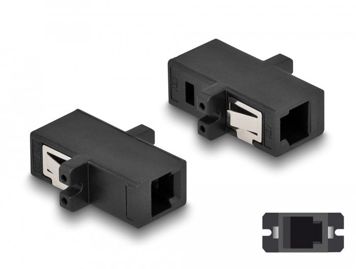 Delock 87933 Acoplador Fibra Óptica Mtrj Hembra A Mtrj Hembra Negro