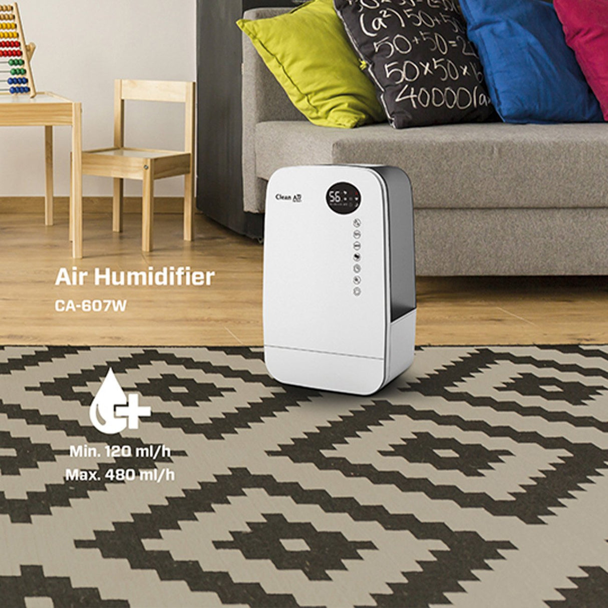 EAN 8718546312182 - Clean Air Optima CA-607W humidificador Ultrasónica 5,5 L Blanco 25 W imagen 7