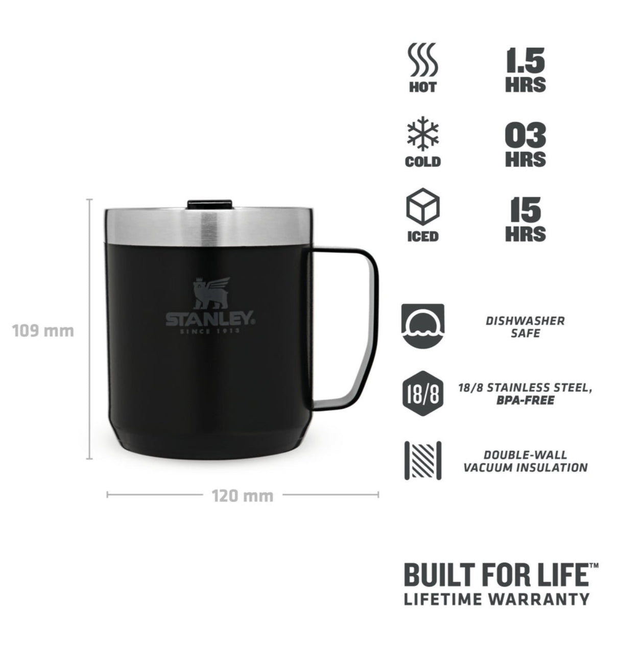 EAN 6939236373173 - Stanley 10-09366-006 taza de viaje 350 ml Negro Acero inoxidable imagen 3