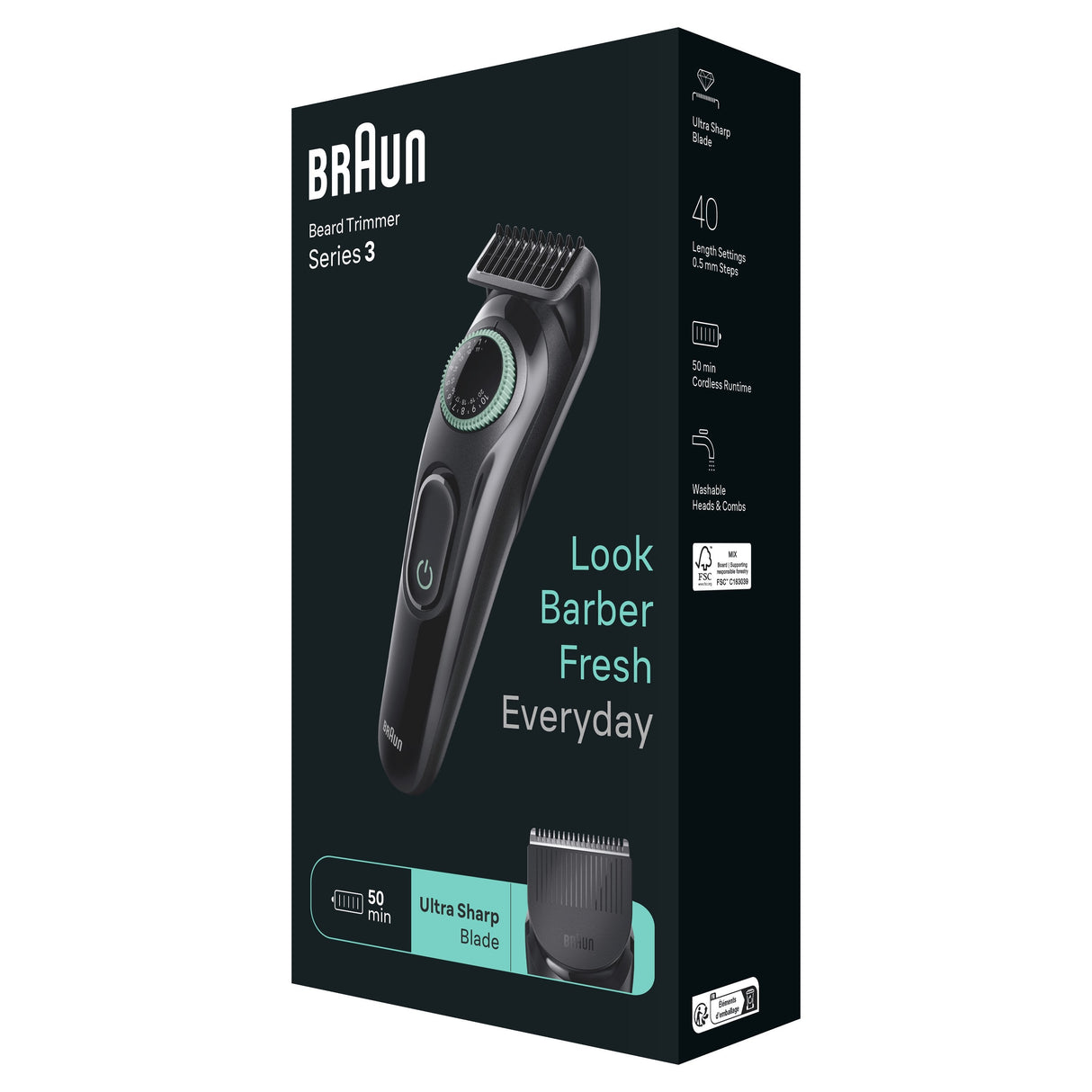 EAN 4210201447917 - Braun BeardTrimmer 3 BT3421 Batería 40 2 cm Negro imagen 3