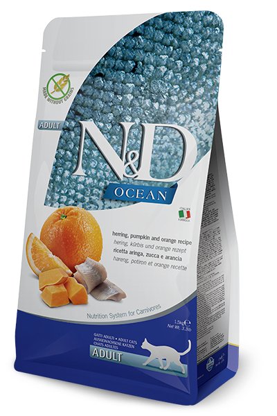 EAN 8010276036742 - Farmina Pet Food HERRING, PUMPKIN & ORANGE ADULT alimento seco para gatos 1,5 kg Adulto Arenque imagen 1