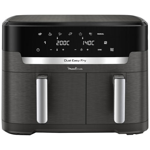 Freidora De Aire Moulinex Ez942hf0 Xxl Dual Easy Fry 11l 2020w Carbón Vegetal