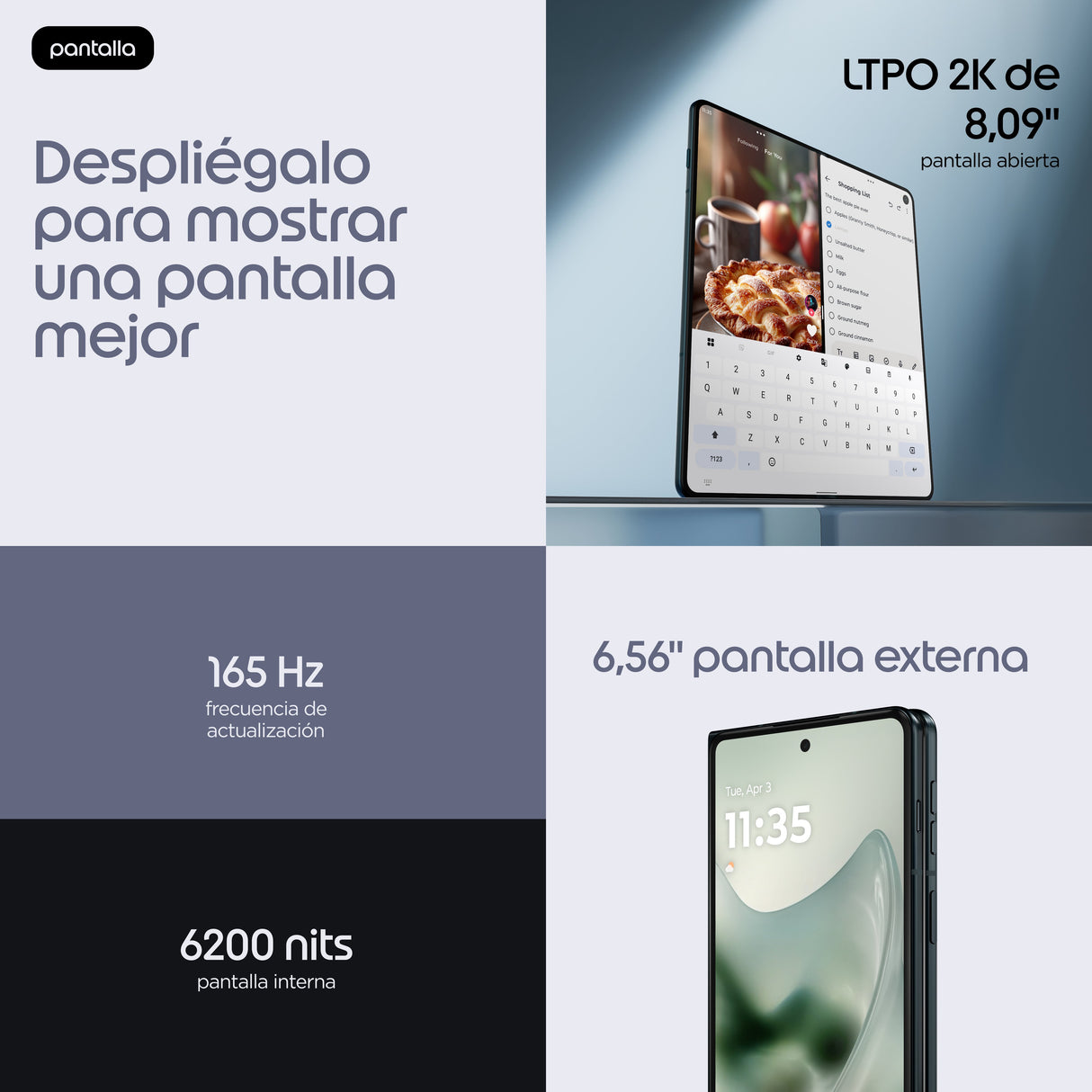 EAN 0840493610795 - Motorola razr fold 20,6 cm (8.09") SIM doble Android 16.0 5G USB Tipo C 16 GB 512 GB 6000 mAh Negro imagen 11